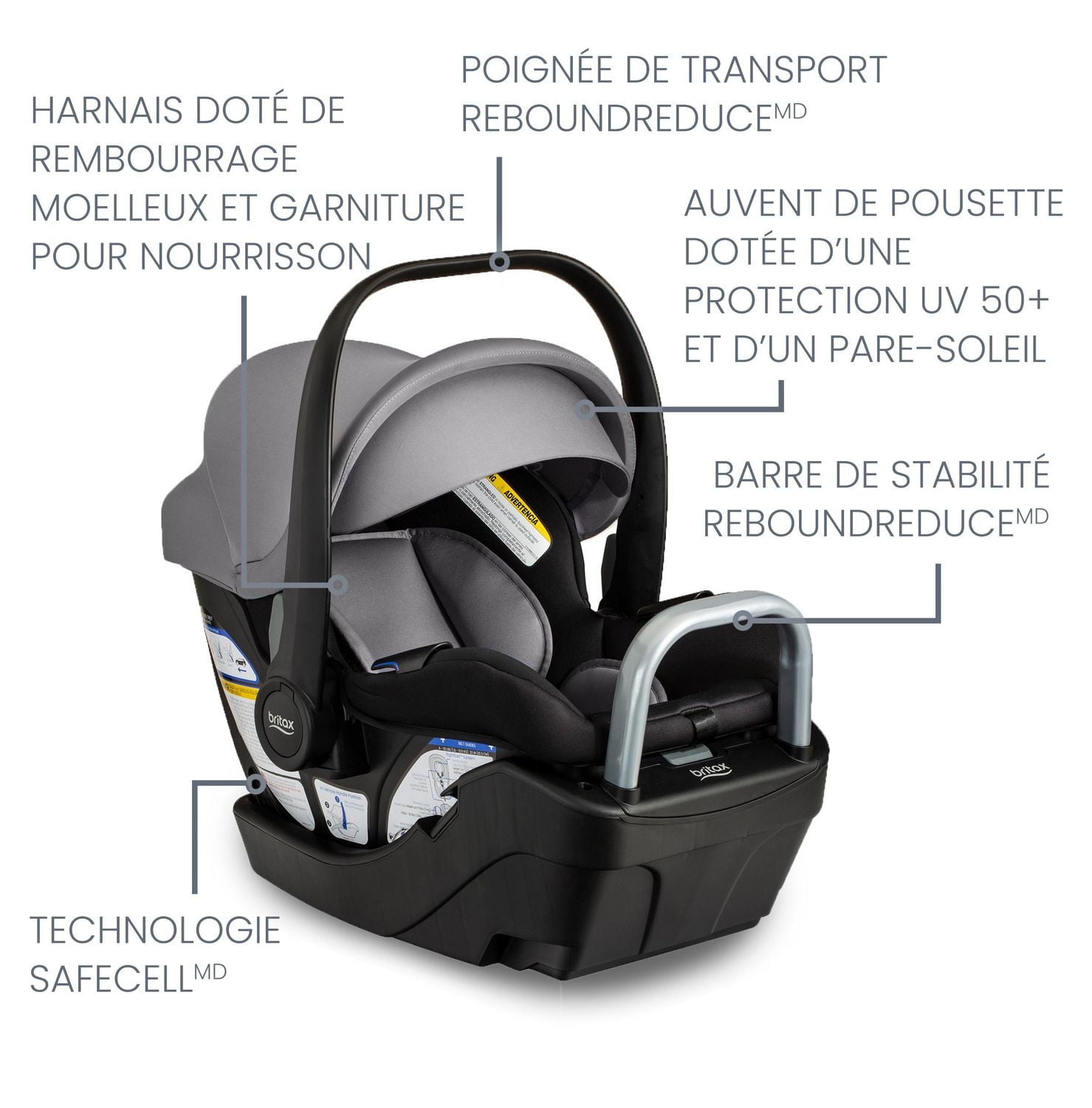 Siège d’auto pour bébé Willow S avec base Alipine de Britax, Graphite Onyx