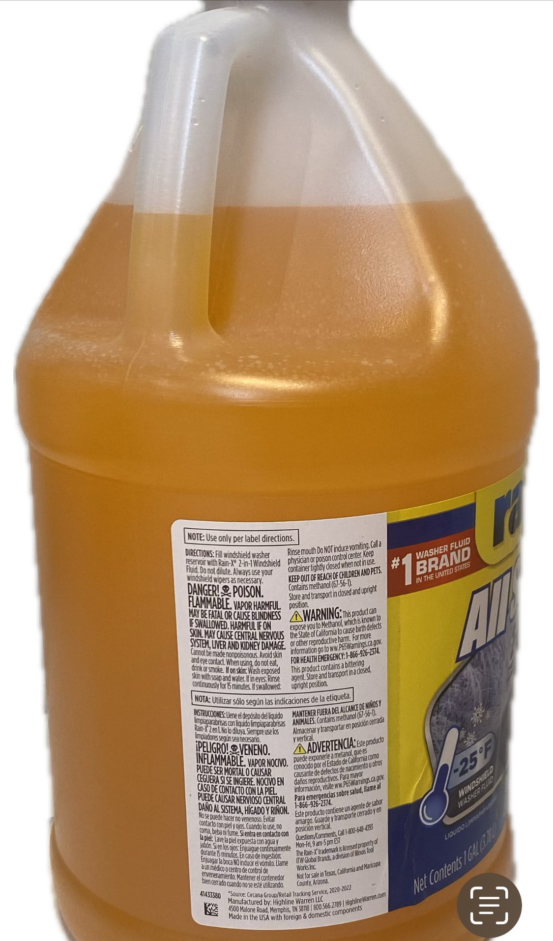 RAIN OR SHINE 『SC PACK 13L』 2PK-Gallon Rain-X Winter Windshield Washer Fluid - Walmart.com