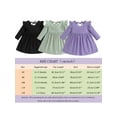 thumbnail image 4 of KelaJuan Girl Casual Dress Toddler Solid Color Long Sleeve Round Neck Mini Dress Little Girl Party Dress, 4 of 6