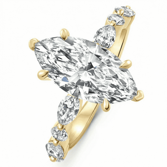 Pompeii Certified 1.75-5.75Ct Marquise Diamond Engagement Ring 14k or Platinum Lab Grown
