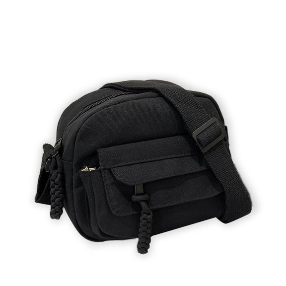 Stylish Canvas Crossbody Bag for Women Small Messenger Bag Multi-Pocket Shoulder Bag in Black/Armygreen/Yellow/Beige for Commuting and Back to School Use