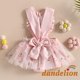 thumbnail image 3 of * 0-24 Meses Bebé Niñas Verano Rosa Sin Mangas Encaje Floral Tul Forma De Corazón Mameluco Casual Fiesta Ropa, 3 of 4
