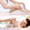 thumbnail image 3 of 2 in 1 Women Electric Shaver, Dual Head Bikini Trimmer for Women, Painless Electric Razors for Silk Skin, Ceramic Blade, Waterproof Wet & Dry Use Body Hair Removal for Trip, 3 of 7