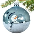 thumbnail image 2 of Snowmen Glass Ornaments - Set of 2 Blue European Glass Balls, 2 of 5