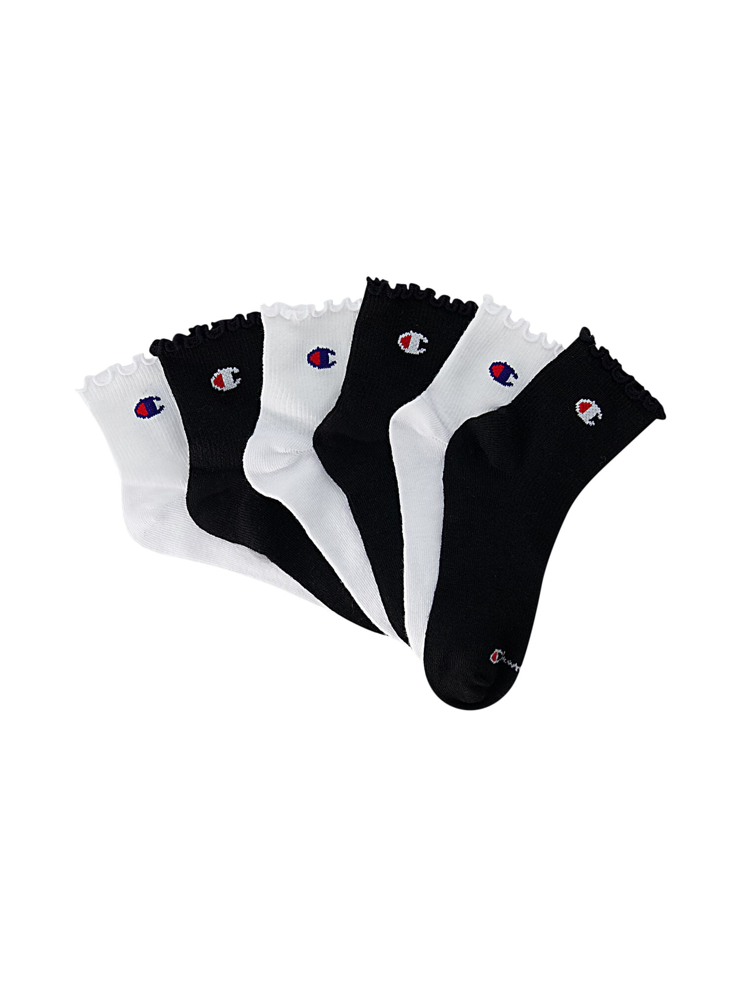 Champion Girls Lightweight Performance+ Kid Ankle Socks, 10 Pack, Sizes S–L