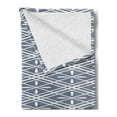 thumbnail image 2 of Geometric Soft Flannel Fleece Blanket, Oriental Inspiration Plant Patterned Line Art Ornamental Design Elements Squares, Cozy Plush for Indoor and Outdoor Use, 50" x 70", Grey White, by Ambesonne, 2 of 5