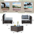 thumbnail image 3 of TANGJEAMER 9 Piece Patio Furniture Set, All Weather Outdoor Sectional PE Rattan, Patio Conversation Sets with Cushions and Glass Coffee Table for Garden Lawn Balcony, 3 of 7