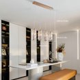 thumbnail image 2 of 4-Light Modern Crystal Pendant Light, Cylinder Chandelier Lamp Hanging Ceiling Light Fixture with Adjustable Chain for Kitchen Island Dinning Room Bedroom Gold, 2 of 8