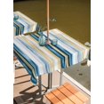 thumbnail image 2 of Square Outdoor Tablecloth with Umbrella Hole Blue Yellow Striped Outside Table Cloth Waterproof Patio Table Cover Modern Stripes Art Watercolor Zipper Tablecloths for Picnic Party Camping 60x60 Inch, 2 of 8
