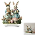 thumbnail image 2 of Easter Decoration Spring Easter Centerpieces Easter Bunny Decoration Easter Table Centerpiece Tiered Tray Decor, Acrylic 2D Bunny Eggs Table Sign for Spring Home Decor Easter Party Supplies 2pcs, 2 of 7