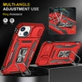 thumbnail image 6 of For Iphone 15 6.1 Triumph Rubberized Hybrid Camera Protective Case With Slide-on And Off Camera Protection Cover Rotatable Ring Stand With - Red, 6 of 8