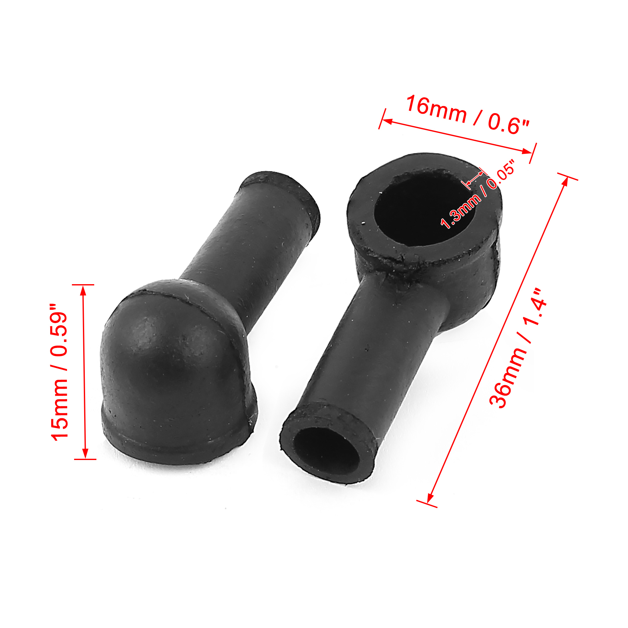 Unique Bargains Terminal Insulating Covers 12mm x 8mm 10 Pcs Black for Automotive Use