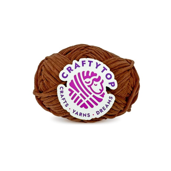 Craftytopâ„¢ Bulky Velvet Yarn #5 for Knitting & Crochet (Walnut Shine)