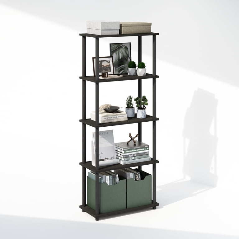 Furinno Turn-N-Tube 5-Tier Shelving Unit, Black photo 2