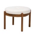 thumbnail image 2 of Baxton Studio Iliana Japandi Cream Boucle Fabric and Walnut Brown Finished Rubberwood Ottoman Footstool, 2 of 8