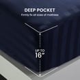 thumbnail image 7 of Sleep Zone Striped Cooling Sheets Set King Size - Fitted Flat Sheet & Pillowcase Sets 4 Piece - Super Soft Stripe Bed Sheet, Easy Care, Deep Pocket (Navy Blue, King), 7 of 7