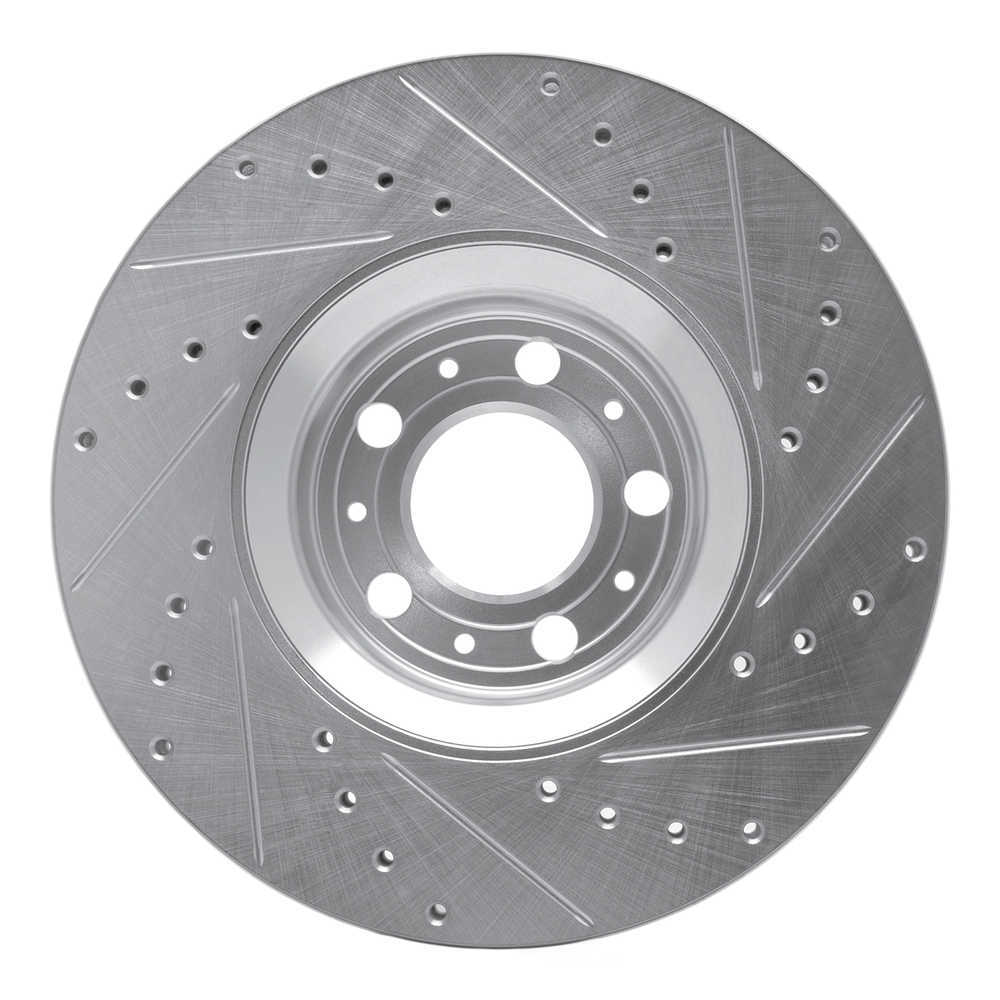 Dynamic Friction Company 631-27038L DFC Brake Rotor - Drilled And Slotted - Silver