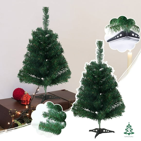 Unlit Slim Noble Fir Hinged Artificial Christmas Tree with Realistic Plastic Branches and 78 Tips, 1.5' Tall, Green