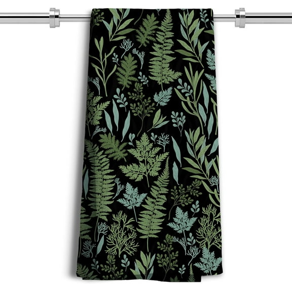 Set of 2 Vintage Botanical Kitchen Towels Olive Green Hand Towels for Bathroom, Green Bathroom Kitchen Decor, 16x24 Inch