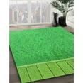 thumbnail image 3 of Ahgly Company Machine Washable Indoor Square Transitional Neon Green Area Rugs, 3' Square, 3 of 7