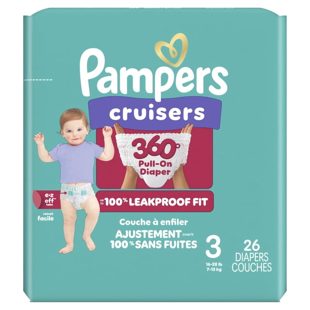 Pañales Pampers Cruisers 360 Talla 3, 26 unidades, tipo pull-on
