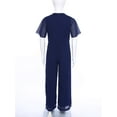 thumbnail image 6 of YiZYiF Kid Girl Sheer Sleeve Jumpsuit Bodysuit Round Neck Wedding Birthday Party One Piece Outft Navy Blue 10, 6 of 7