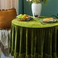 thumbnail image 6 of CAILDANL Velvet Tablecloth Luxurious Solid Rectangle Table Cloth,Oblong Retro Farmhouse Ruffle Tablecloths Washable Table Cover for Party Wedding Baby Shower Kitchen Dinning Tabletop Decoration, 6 of 7