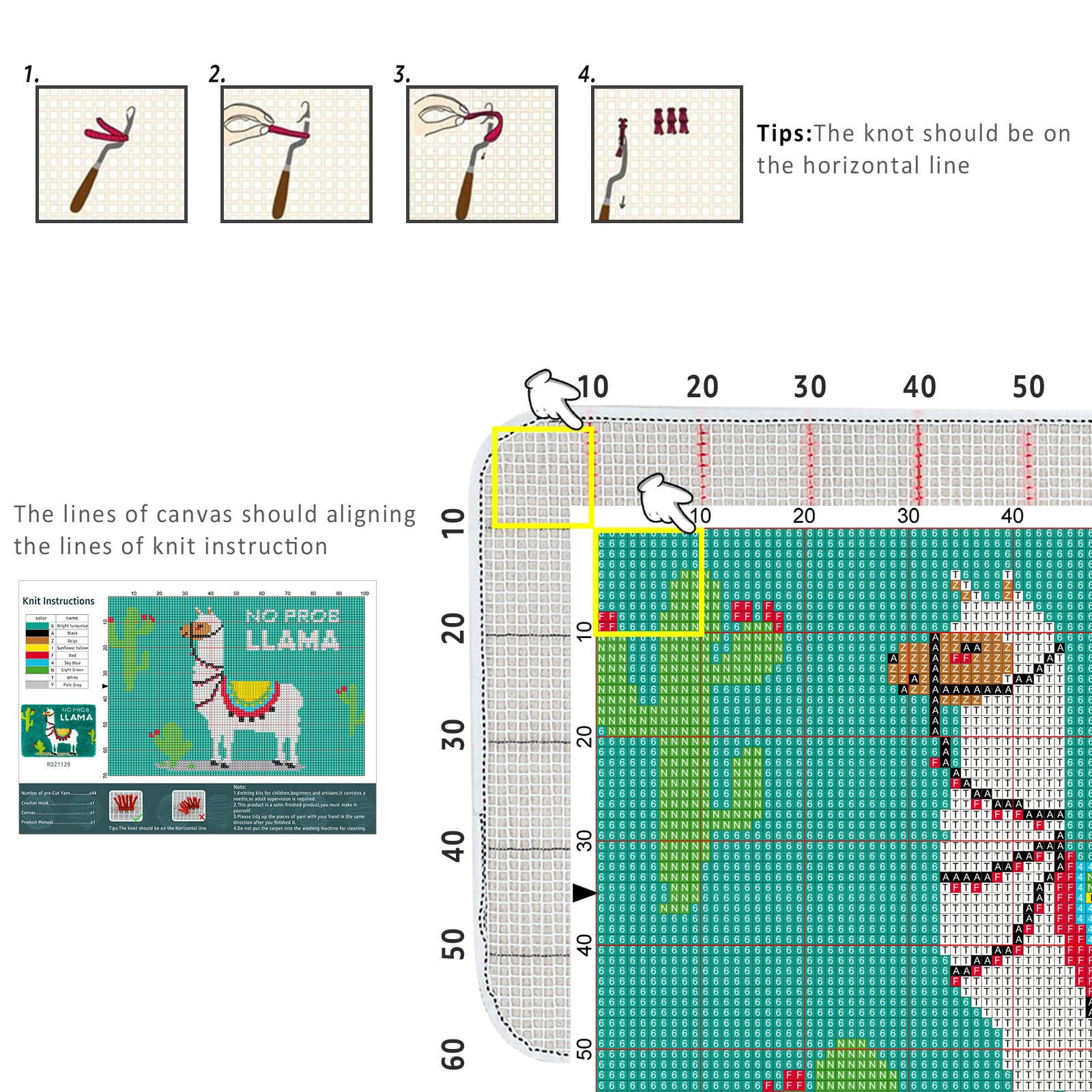 Latch Hook Rug Kits, Kids Adults Carpet Embroidery Set Beginners Cross Stitch DIY Crochet Needlework Crafts Kits 24X16 Inch