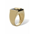 thumbnail image 2 of PalmBeach Jewelry Men's 14k Yellow Gold-Plated Black Onyx Praying Hands Ring, 2 of 5