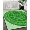 thumbnail image 3 of Ahgly Company Machine Washable Indoor Rectangle Transitional Green Area Rugs, 3' x 5', 3 of 7