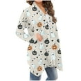 thumbnail image 6 of Wensltd Women's Halloween Cardigan Pumpkin Cat Print Long Sleeve Open Front Outwear Coat Tops, 6 of 6