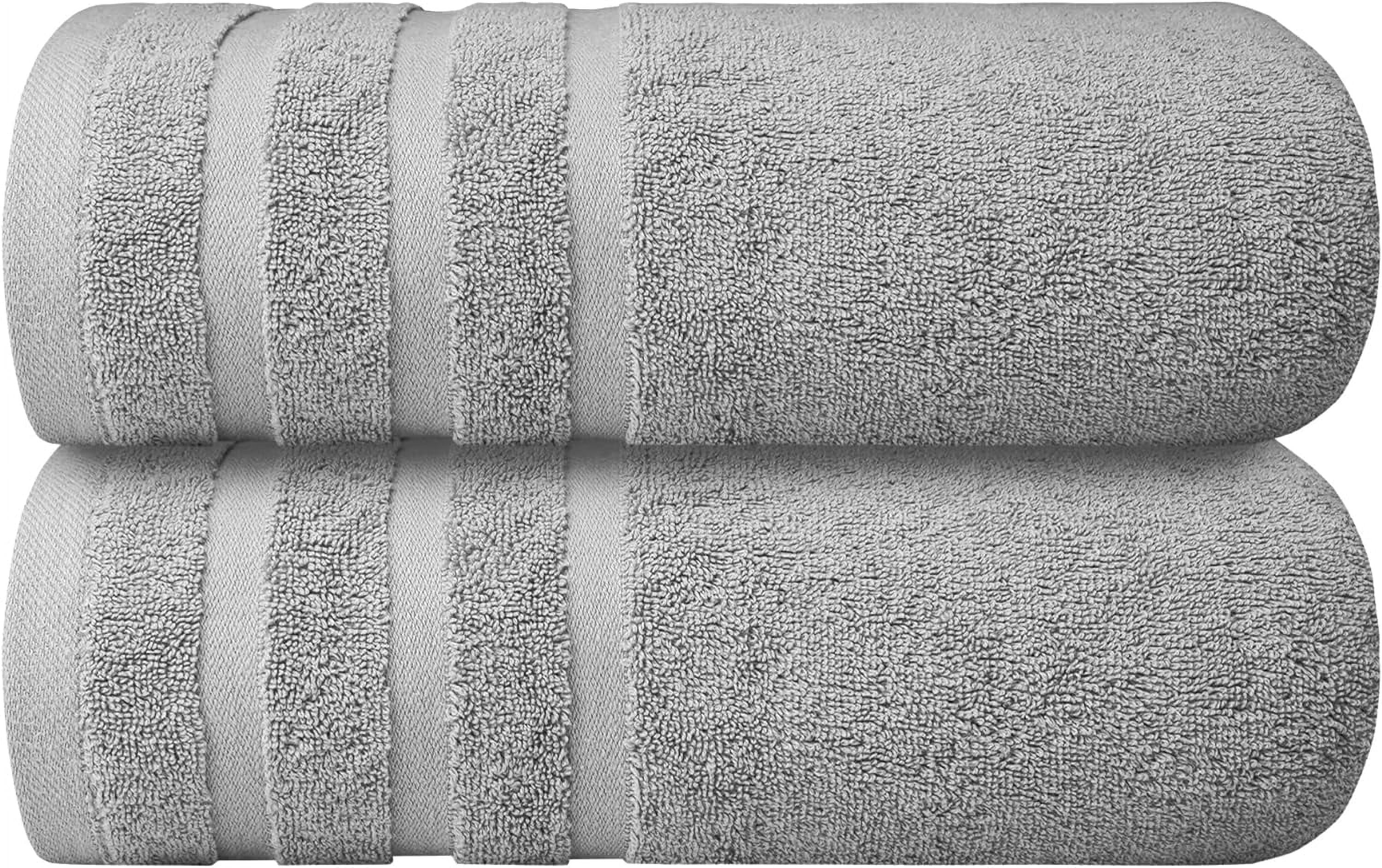Infinitee Xclusives Premium Charming Grey Bath Towels - Pack of 2 - 27 x 54 inches.