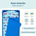 thumbnail image 3 of Wildkin Quilted Nap Mat with Elastic Corner Straps for Boys and Girls (Trains, Planes & Trucks), 3 of 8