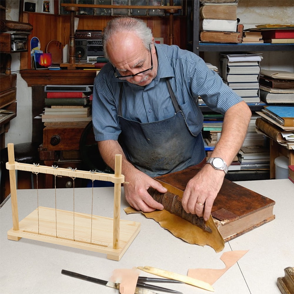 1set Pine Wood Bookbinding Tool with Hemp Rope Bookbinding Supplies BurlyWood Finished Product: 40x24x32cm