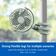 thumbnail image 3 of Mainstays 4" New 3-speed Portable Rechargeable Fan with Flexible Tripod and Digital Display, Green, 3 of 8