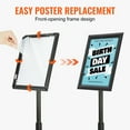 thumbnail image 3 of KFFKFF Sign Stand, 8.5 x 11 Inch Flexible Orientation Poster Holder, Robust Floor Signage Stand with Circular Base for Showcasing, Promoting, and External Use, Black, 3 of 9