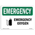 thumbnail image 1 of SignMission OS-EM-D-1218-L-10309 Emergency Oxygen OSHA Decal Sign, 1 of 1