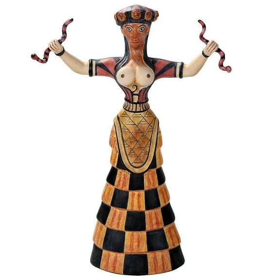 Cretan Snake Goddess Figurine Statue Designed by Oberon Zell 10.75 Inch Tall