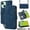 Blue, variant on Wallet Case Compatible with iPhone 15, Premium PU Leather Zipper Flip Folio Wallet Magnetic Snap with Detachable Wrist Strap & Shoulder Strap Built-in Kickstand Protective Case - Coffee