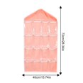 thumbnail image 3 of Organizador de calcetines colgantes de 16 bolsillos para bolsa de almacenamiento de ropa interior de armario (rosa), 3 of 3