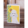 thumbnail image 2 of Summer Sunflowers Toy White Poodle Greeting Cards and Envelopes Pack of 8 7 in x 5 in, 2 of 3