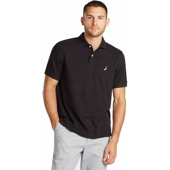 Nautica Men's Classic Fit Deck Polo, True Black, Large