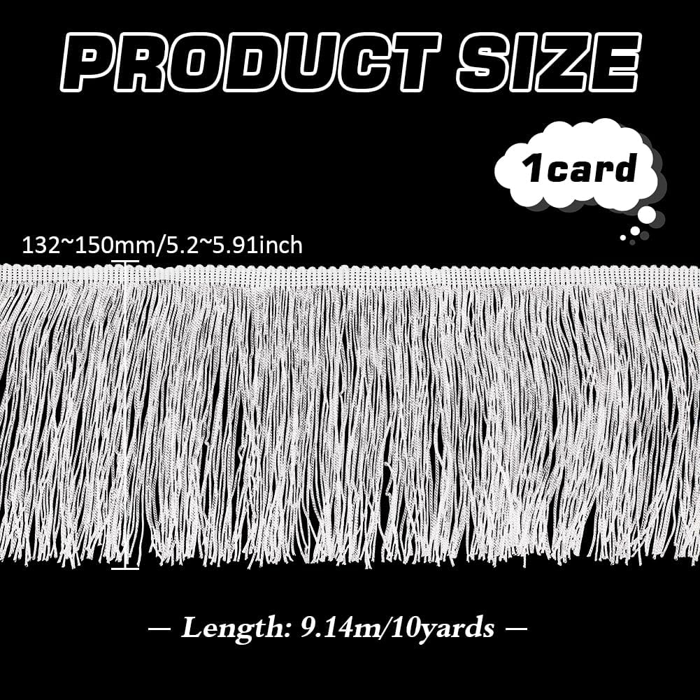 10 Yards Black Polyester Fringe Tassel Sewing Trim 5-1/4 Inch Wide Ribbon Trim for DIY handcrafting