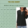 thumbnail image 3 of VDJ Tops for Women Zipper V Neck Shirts Casual Loose Solid Color Tshirts 3 4 Sleeve Black Blouse Comfort Pullover Size XXL, 3 of 10