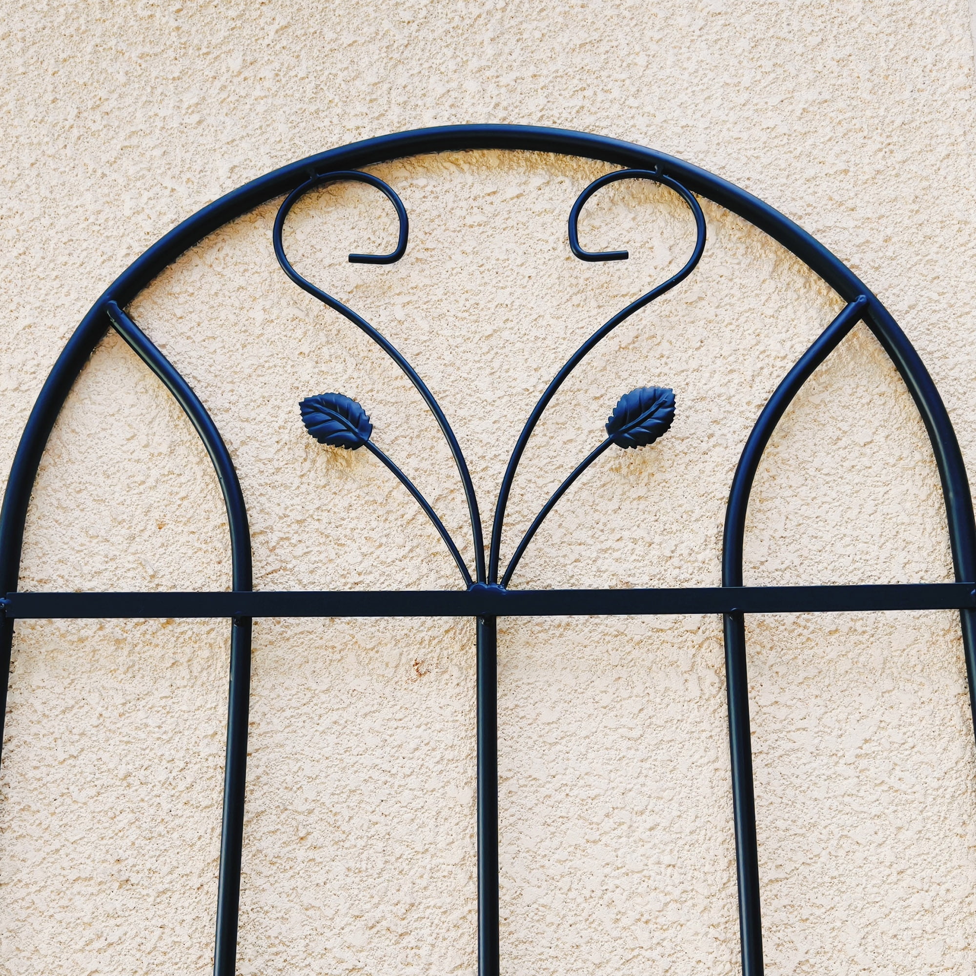 Yoneston 4 Pack 86.7"x19.7" Metal Garden Trellis, Decorative Arched Trellis for Climbing Plants, Metal Coating Anti-Rust and Sturdy for outdoor, Black