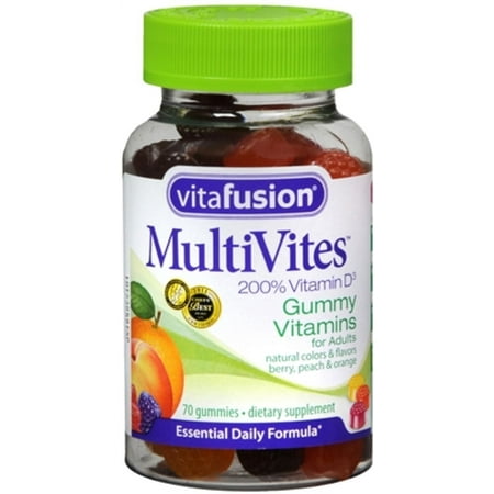 Vitafusion MultiVites Gummy Vitamins for Adults Dietary Supplement Berry/Lemon/Orange 70 Each