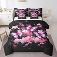 thumbnail image 1 of YST Butterfly Comforter Set Queen Size Cherry Blossoms Bed In A Bag Pink Petals Floral Bedding Set Rustic Romantic Bedding Comforter Sets Bedroom Decor 7 Piece, 1 of 5