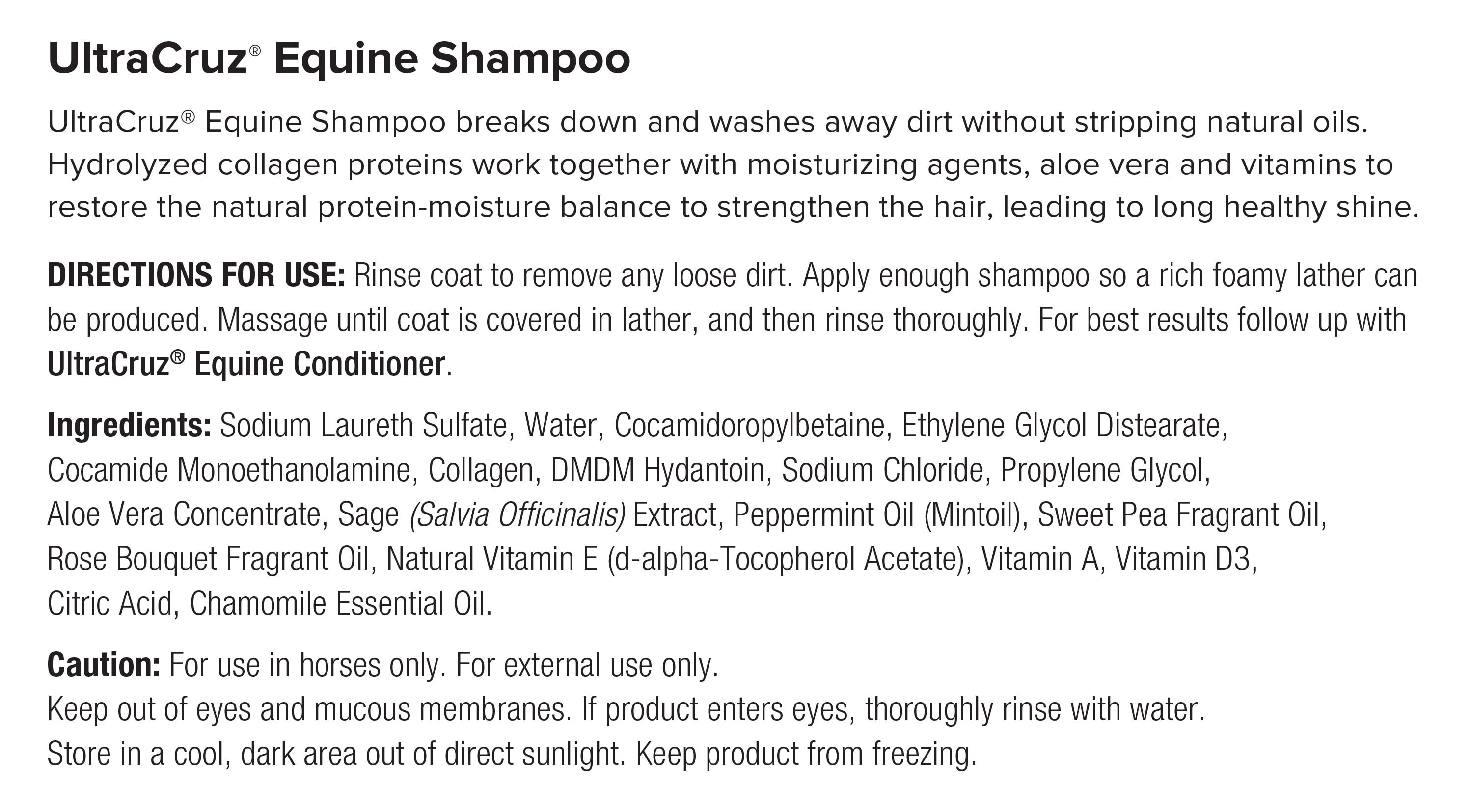 UltraCruz Equine Horse Shampoo and Conditioner Bundle, 32 oz each with 16 oz Detangler