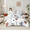 thumbnail image 4 of Castle Fairy Soccer Basketball Football 2pcs Bedding Comforter Set for Teenagers,Sport Theme Twin Comforter Sets,Ball Gamer Breathable Bedding Set,Super Cozy Room Decor, 4 of 8