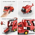 thumbnail image 5 of Lucky Doug Fire Truck Car Set for Toddlers Ages 1-3-5, 5 in 1 Carrier Truck Toys with Light & Sound, Toddlers Boys Toys Ages 2 3-5 as Birthday Gift, 5 of 9